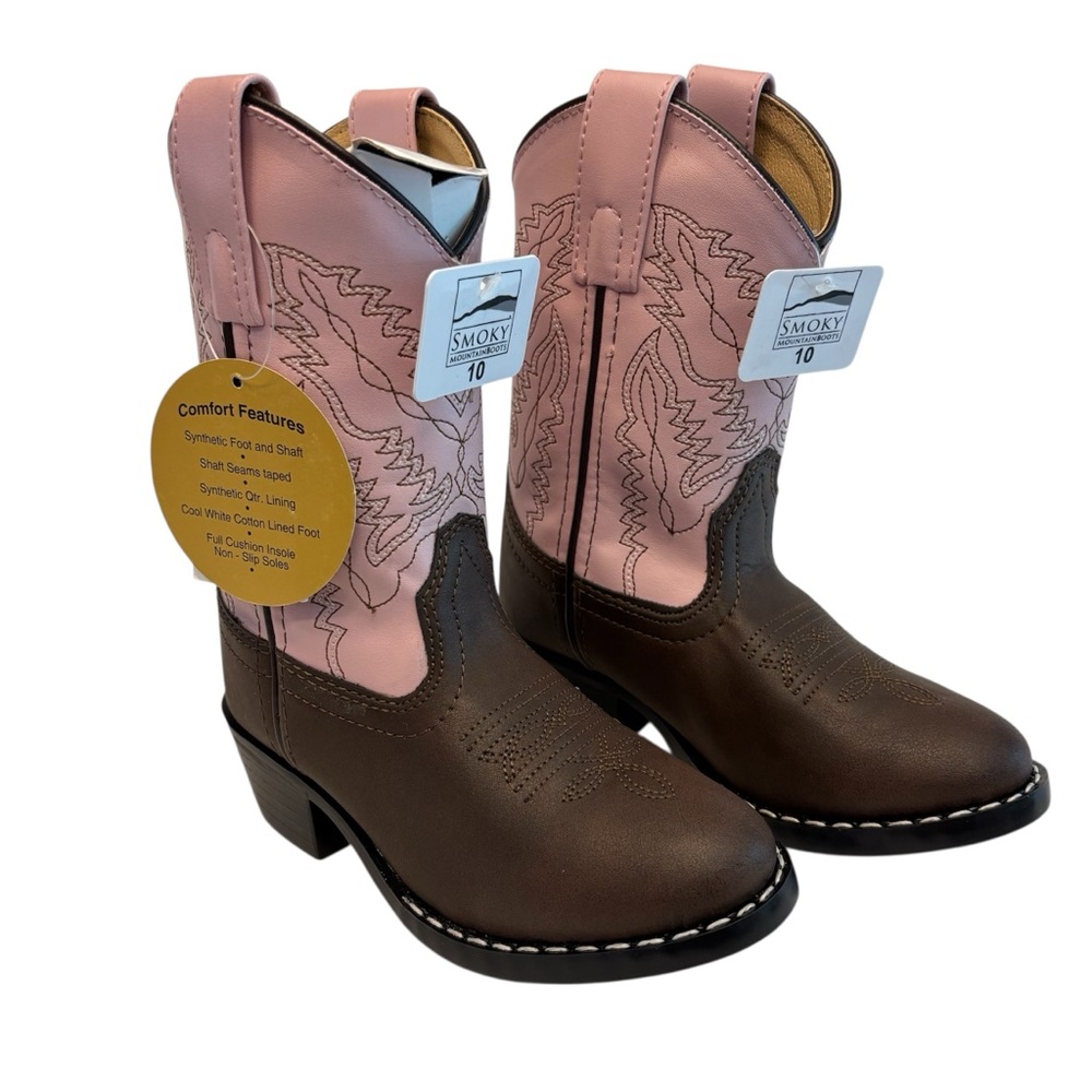 Stone Mountain Monterey pink/brown cowgirl boots  Sz 10R Style 1574C NWT No box